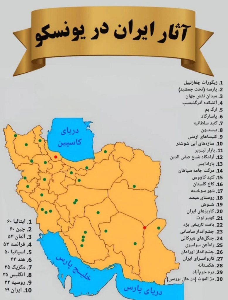 اینفوگرافی آثار ثبت شده ایران در یونسکو 1 آثار ۱۱۱۱۱۱۱۱۱۱۱ایران 1 - پایگاه اطلاع رسانی آژنگ