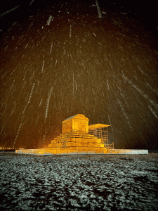 بارش برف در پاسارگاد