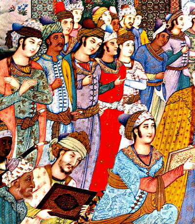 تصویر نقاشی هنرمندان در دربار شاهان صفوی 1 هنرمندان در دربار شاه عباس محمد علی زاویه - پایگاه اطلاع رسانی آژنگ