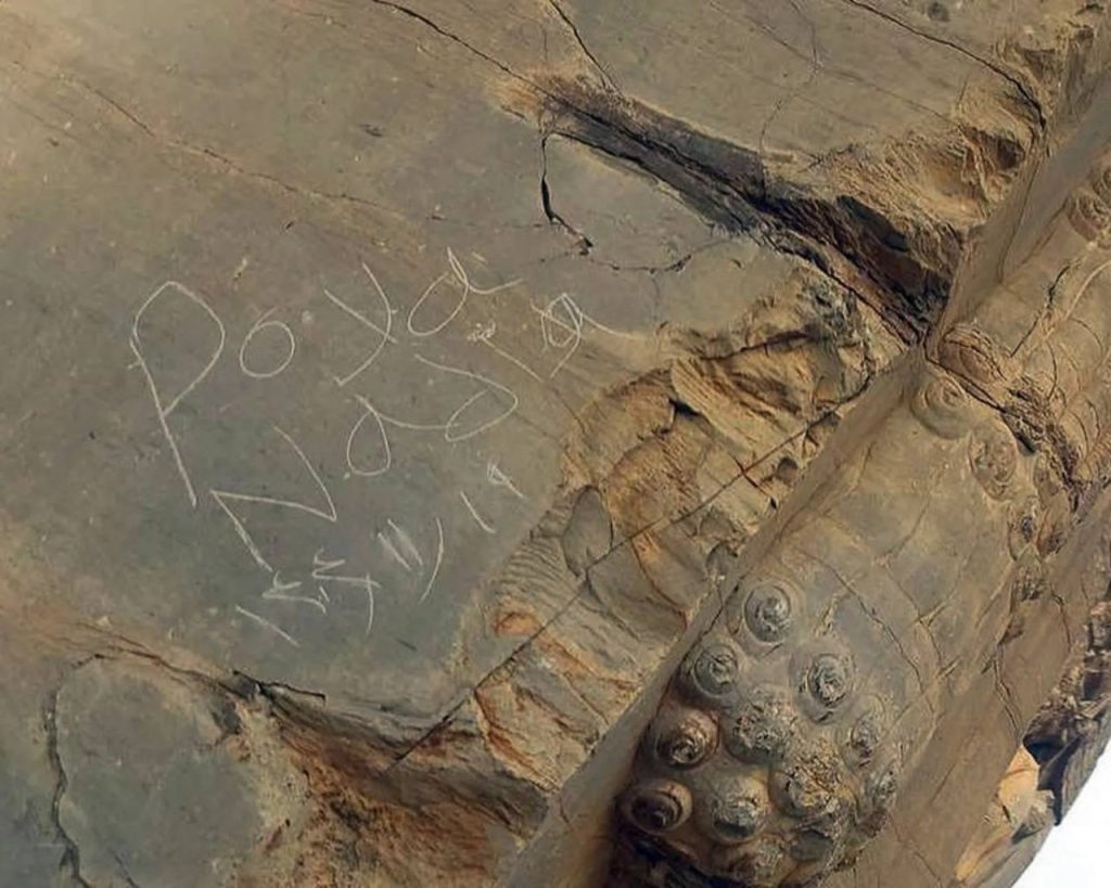 یادگارنویسی برروی اثری ازدروازه ملل تخت جمشید! 1 یادگار نویسی - پایگاه اطلاع رسانی آژنگ